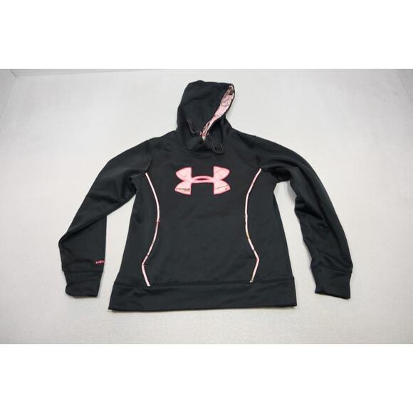 Under Armour Hoodie Fleece Storm Pink Camo Pull Over Sweater Womens Sz Medium - Picture 5 of 11
